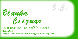 blanka csizmar business card